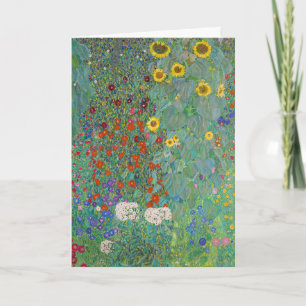 Gustav Klimt - Land Garden med solblommor Kort