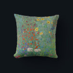 Gustav Klimt - Land Garden med solblommor Kudde<br><div class="desc">Land Garden med solblommor/lantgårdsträdgård med solblommor - Gustav Klimt 1905-1906</div>