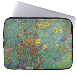 Gustav Klimt - Land Garden med solblommor Laptop Fodral
