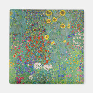 Gustav Klimt - Land Garden med solblommor Magnet