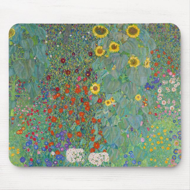 Gustav Klimt - Land Garden med solblommor Musmatta (Framsidan)