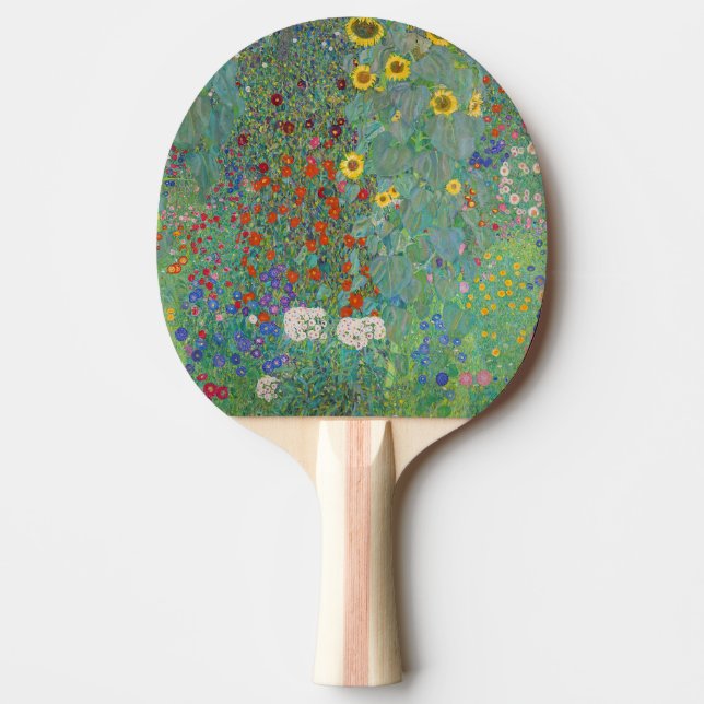 Gustav Klimt - Land Garden med solblommor Pingisracket (Framsidan)