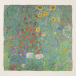 Gustav Klimt - Land Garden med solblommor Sjal<br><div class="desc">Land Garden med solblommor/lantgårdsträdgård med solblommor - Gustav Klimt 1905-1906</div>