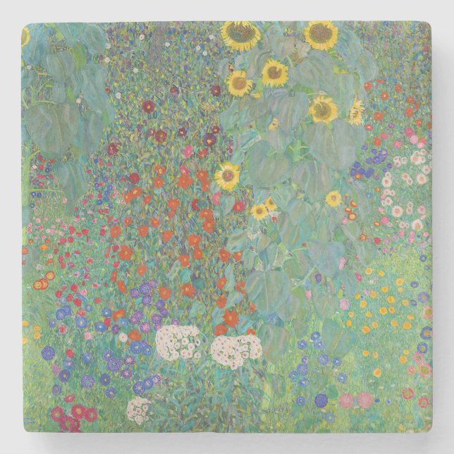 Gustav Klimt - Land Garden med solblommor Stenunderlägg (Framsidan)