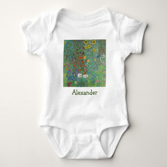Gustav Klimt - Land Garden med solblommor T Shirt (Framsida)
