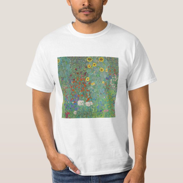 Gustav Klimt - Land Garden med solblommor T Shirt (Framsida)