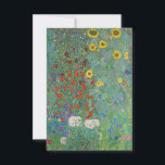 Gustav Klimt - Land Garden med solblommor Tack Kort<br><div class="desc">Land Garden med solblommor/lantgårdsträdgård med solblommor - Gustav Klimt 1905-1906</div>