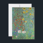 Gustav Klimt - Land Garden med solblommor Tack Kort<br><div class="desc">Land Garden med solblommor/lantgårdsträdgård med solblommor - Gustav Klimt 1905-1906</div>