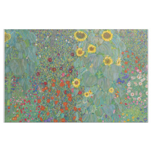 Gustav Klimt - Land Garden med solblommor Tyg