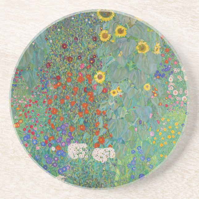 Gustav Klimt - Land Garden med solblommor Underlägg (Framsidan)