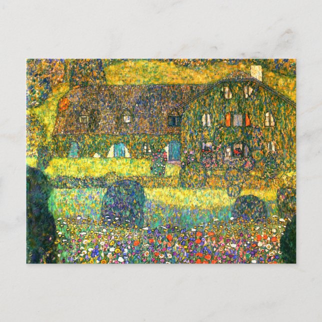 Gustav Klimt: Land House at Attersee Vykort (Framsida)