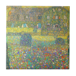 Gustav Klimt Land House av Attersee Tile Kakelplatta