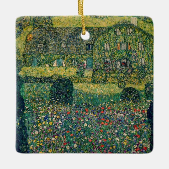 Gustav Klimt - Land House by Attersee Julgransprydnad Keramik (Framsida)