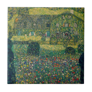 Gustav Klimt - Land House by Attersee Kakelplatta
