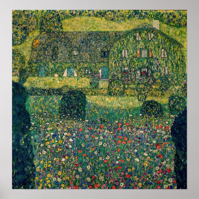 Gustav Klimt - Land House by Attersee Poster (Framsidan)