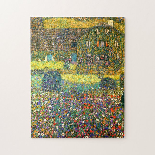Gustav Klimt: Landhus på Atterseen Pussel (Vertikal)