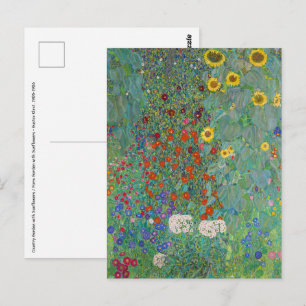 Gustav Klimt - Landsbygdsträdgård med solrosor Vykort