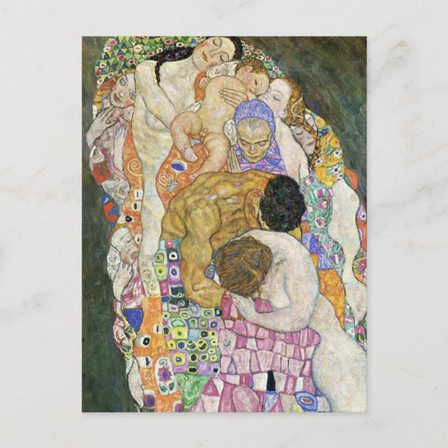 Gustav Klimt Life and Death Postcard Vykort (Framsida)