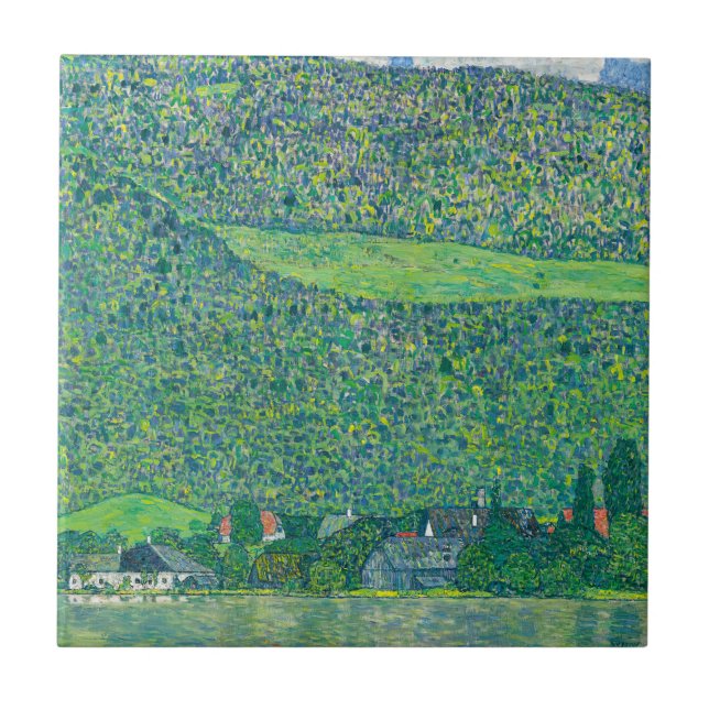 Gustav Klimt - Litzlberg vid Attersee Kakelplatta (Framsidan)