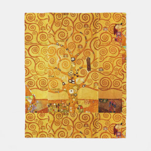 Gustav Klimt Livets träd: Art nouveau Symbolist Fleecefilt