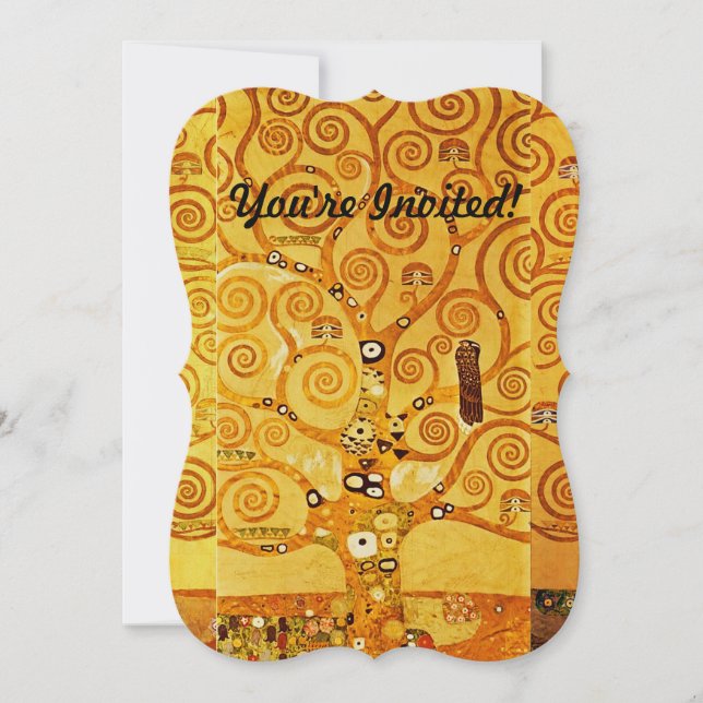 Gustav Klimt Livets träd: Art nouveau Symbolist Inbjudningar (Framsida)