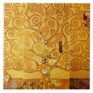 Gustav Klimt Livets träd: Art nouveau Symbolist Kakelplatta