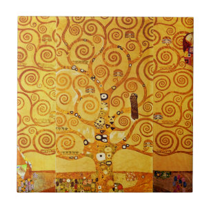 Gustav Klimt Livets träd: Art nouveau Symbolist Kakelplatta