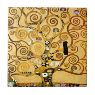 Gustav Klimt Livets träd: Art nouveau Symbolist Kakelplatta