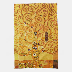 Gustav Klimt Livets träd: Art nouveau Symbolist Kökshandduk