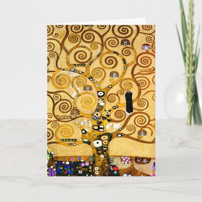 Gustav Klimt Livets träd: Art nouveau Symbolist Kort (Framsida)
