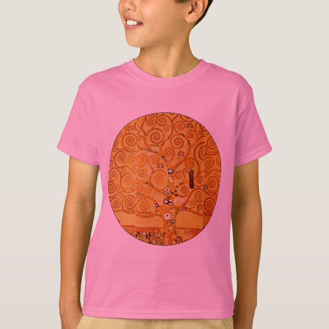 Gustav Klimt Livets träd: Art nouveau Symbolist Tee Shirt (Framsida)