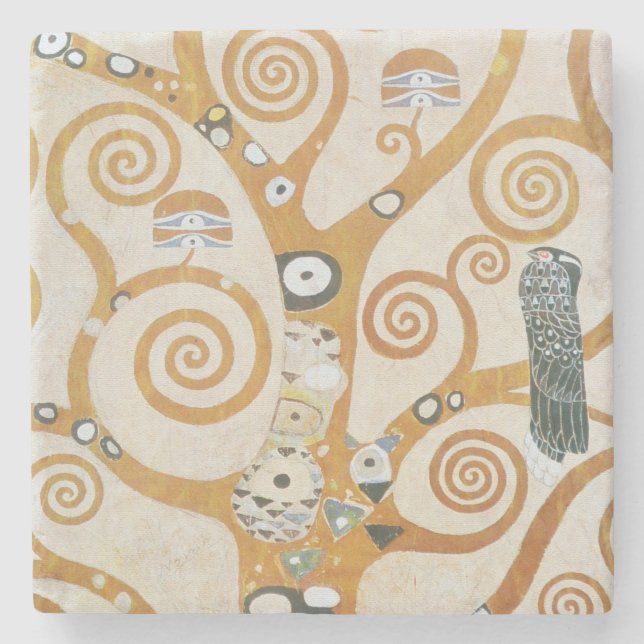 Gustav Klimt Livets träd Art nouveau Underlägg Sten (Framsidan)
