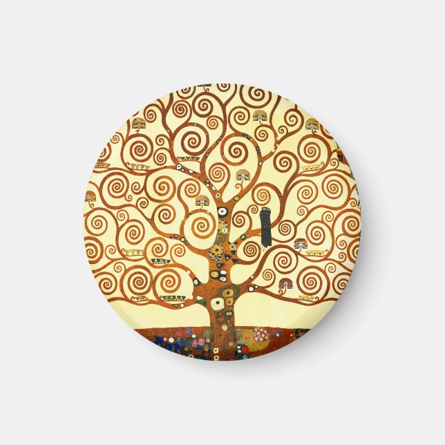 Gustav Klimt Livets Träd Finkonst Magnet (Framsidan)