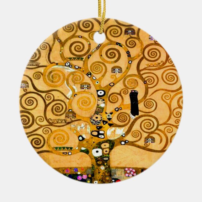 Gustav Klimt Livets träd Julgransprydnad Keramik (Framsidan)