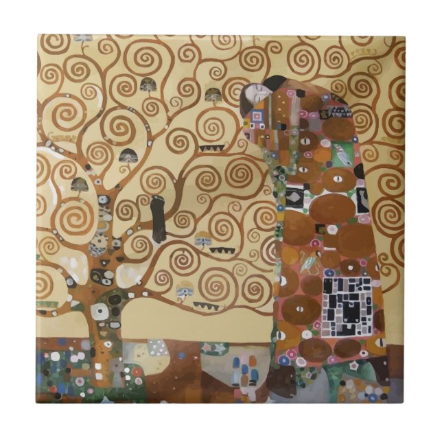 Gustav Klimt livets träd Kakelplatta (Framsidan)