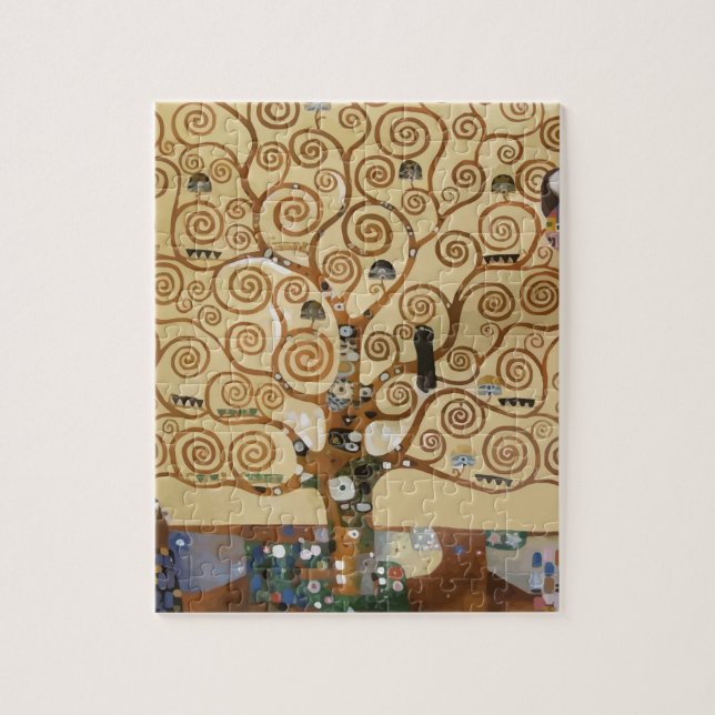 Gustav Klimt livets träd Pussel (Vertikal)
