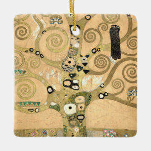 Gustav Klimt - Livets träd, Stoclet Frieze Julgransprydnad Keramik