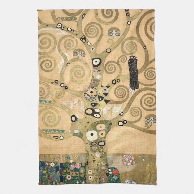 Gustav Klimt - Livets träd, Stoclet Frieze Kökshandduk (Vertikal)