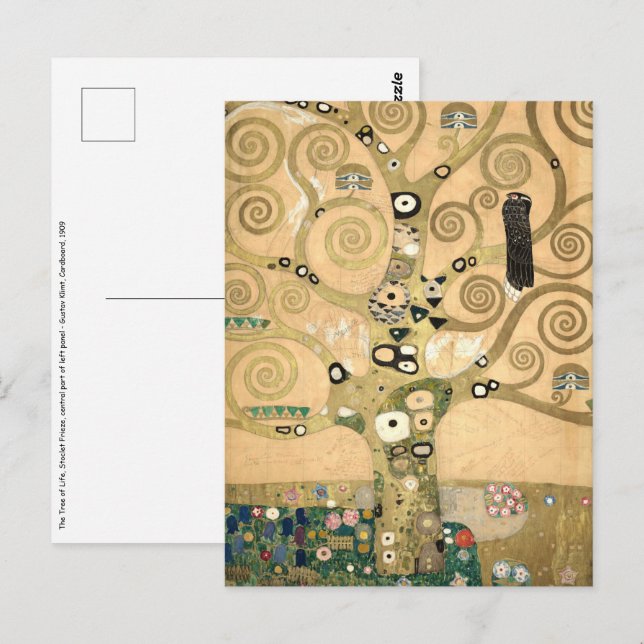 Gustav Klimt - Livets träd, Stoclet Frieze Vykort (Fram/baksida)