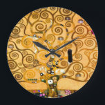 Gustav Klimt Livets träd Stor Klocka<br><div class="desc">Klock med Gustav Klimts mural The Livets träd,  The Stoclet Frieze (1905-1911). Den består av tre mosaiker: Förväntningen,  Knight och Embrace. En vacker kvinna,  ett gyllene träd och två älskare i ett omslag framställs. En underbar gåva till fläkt av Art nouveau och österrikisk konst.</div>