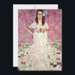 Gustav Klimt Mada Primavesi Julkort<br><div class="desc">Helgdag Card med Gustav Klimts porträtt-Mada Primavesi (1912). En flicka i en vit klänning med blommor står tryggt framför en lila bakgrund. En underbar gåva till fläkt av Art nouveau och österrikisk konst!</div>