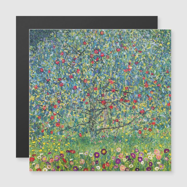 Gustav Klimt - Magnetikkort för Apple Träd (Fram/baksida)