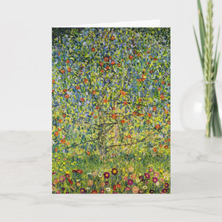 Gustav Klimt målar art nouveau i Apple Träd Kort