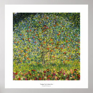Gustav Klimt målar art nouveau i Apple Träd Poster