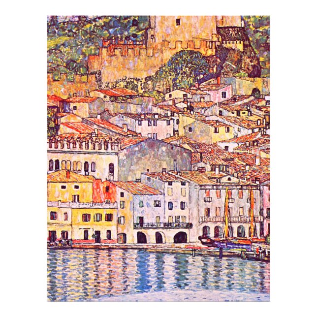Gustav Klimt Malcesine am Gardasee-målning Fototryck (Framsidan)