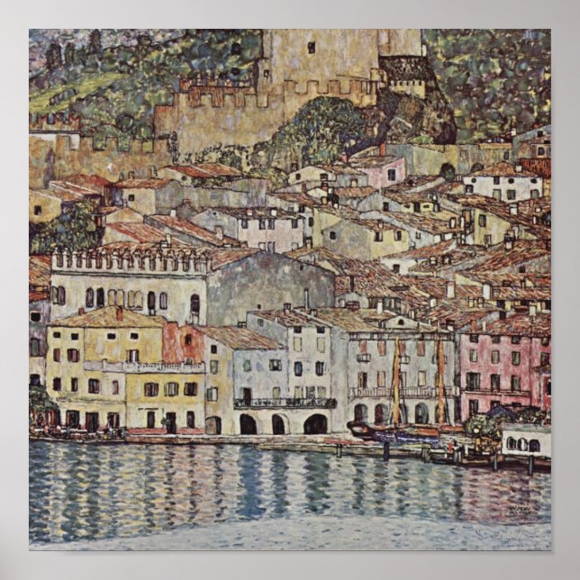 Gustav Klimt - Malcesine (Sjö Garda, Italien) Skri Poster (Framsidan)