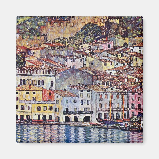 Gustav Klimt - Malcesine vid Gardasjön Italien Magnet (Framsidan)