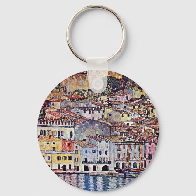 Gustav Klimt - Malcesine vid Gardasjön Italien Nyckelring (Framsida)
