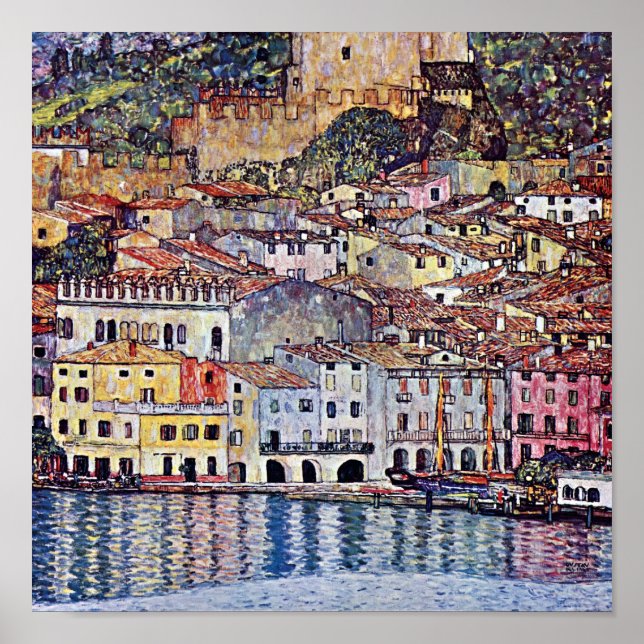 Gustav Klimt - Malcesine vid Gardasjön Italien Poster (Framsidan)