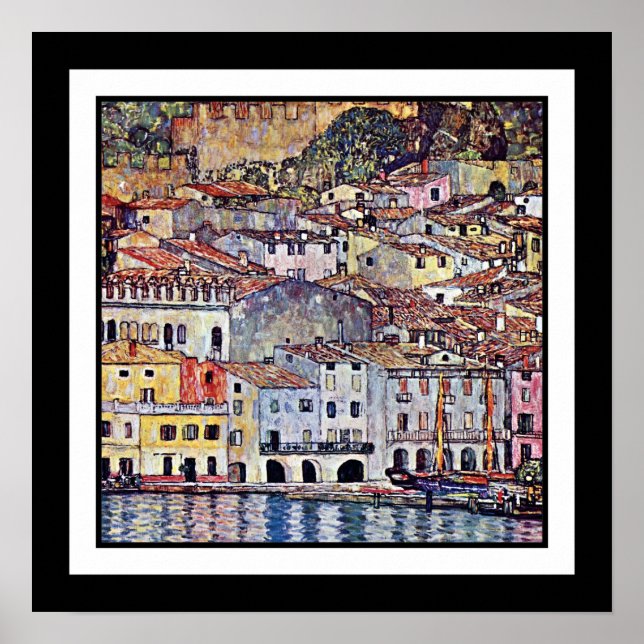 Gustav Klimt - Malcesine vid Gardasjön Italien Poster (Framsidan)